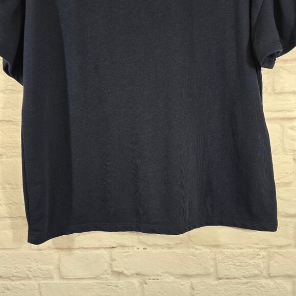 M Banana Republic Navy Ruffle Sleeve Sweater Top Womens Size S Neutral Office - Picture 7 of 9